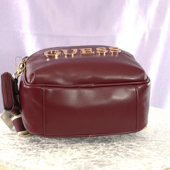 GUESS Renae Mini Backpack in Oxblood with Matching Coin Pouch – NWT - Picture 7 of 15
